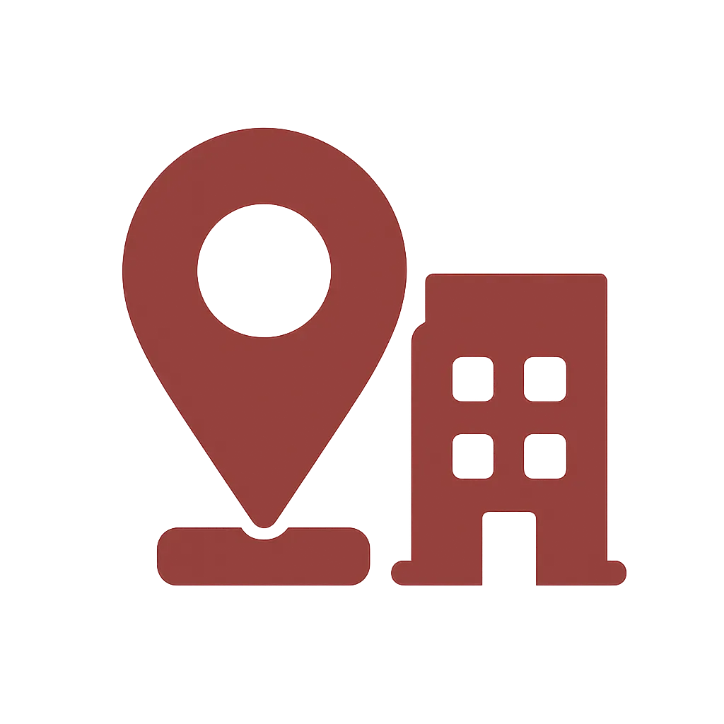 Building with location pin